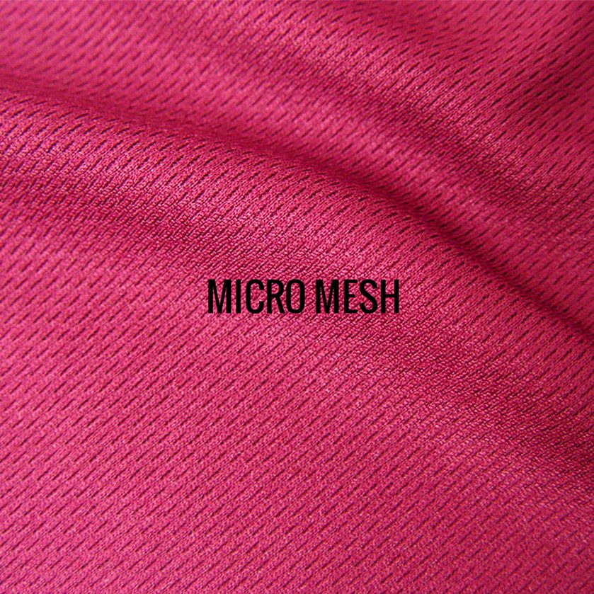 "MICRO MESH" I Shirt Fabric I Sporty 100% Poly performance micro mesh fabric. Breathable & lightweight, sturdy enough to handle long runs. Authentic athletic tech shirt feel.