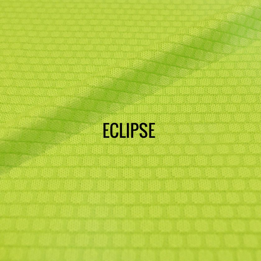 Eclipse performance fabric. Unique graphic texture gives this fabric a super lightweight and airy feel, also with a modern look. Smooth against the skin. 100% Performance Poly