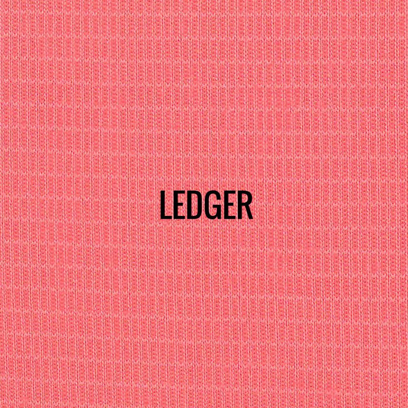 "LEDGER" I Shirt Fabric I Breathable performance fabric. Unique graphic block mesh fabric gives this fabric sharp new look. Smooth against the skin. 100% Performance Poly.