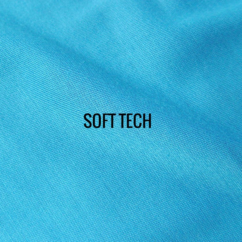 SOFT TECH fabric is 100% spun-poly technical fabric. Our Soft Tech fabric offers the best of both worlds with the look and feel of soft casual cotton and the wicking performance of Poly